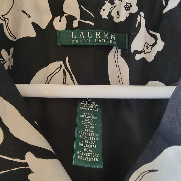 Ralph Lauren Jackets & Blazers - Ralph Lauren Black and White Floral Button-Front Shirt